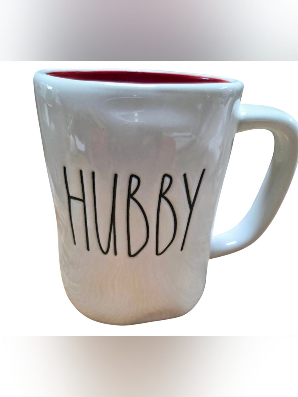 Rae Dunn HUBBY Mug with Red Interior